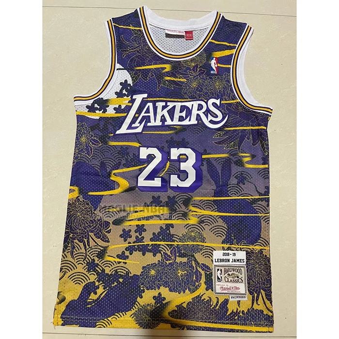 Maglia
 Lebron James NO 23 Los Angeles Lakers Mitchell & Ness Lunar New Year Viola
